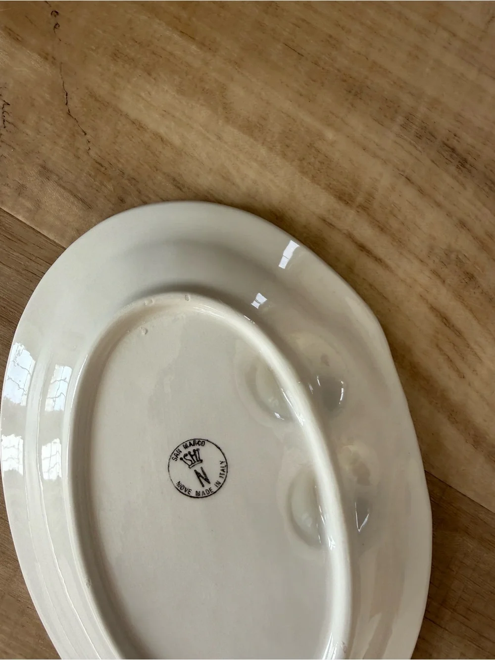 Italian  White Ceramic Serving Platter with Hand-Painted Yellow and Orange Fruit